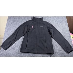Columbia Women's L Fleece Jacket Pink Ribbon Breast Cancer Awareness Full Zip